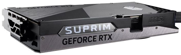 msi geforce rtx 5090 suprim liquid top angle