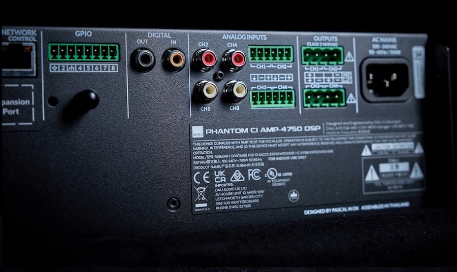 DALI PHANTOM CI AMP-4750 후면 연결