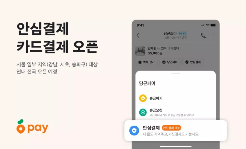 당근페이 안심결제 카드결제 이미지입니다.