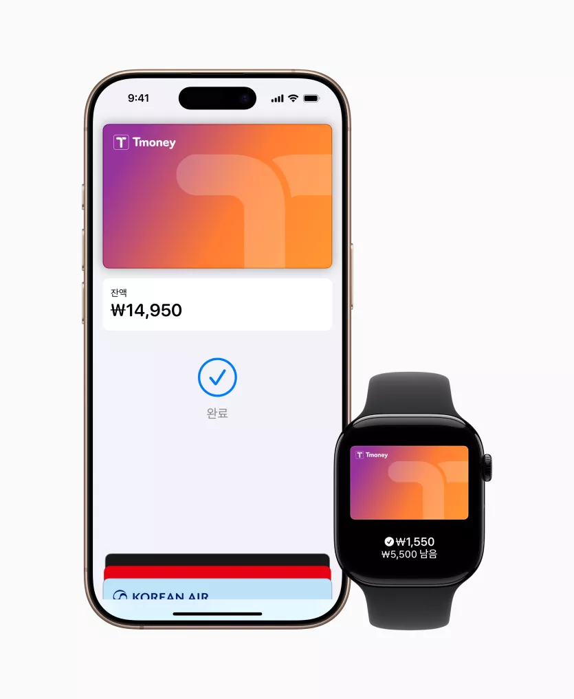 오늘부터 Apple 지갑에 티머니를 추가한 뒤, iPhone 또는 Apple Watch를 가볍게 탭하는 것만으로 사용자는 대한민국 전역의 대중교통을 이용할 수 있다.