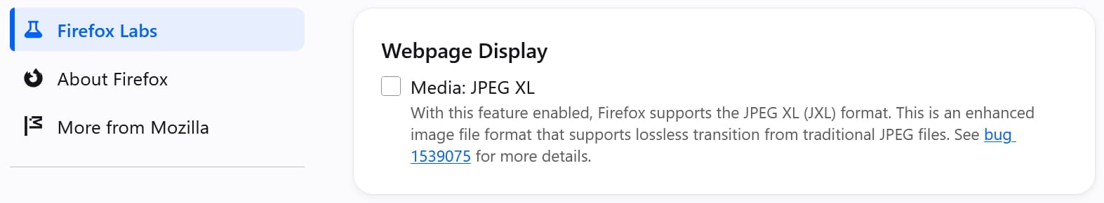 JPEG-XL 설정 화면입니다.