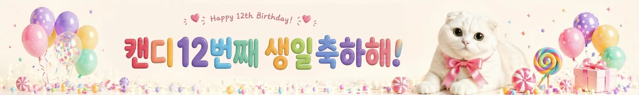 캔디 12번째 생일 축하해! (아기고양이)